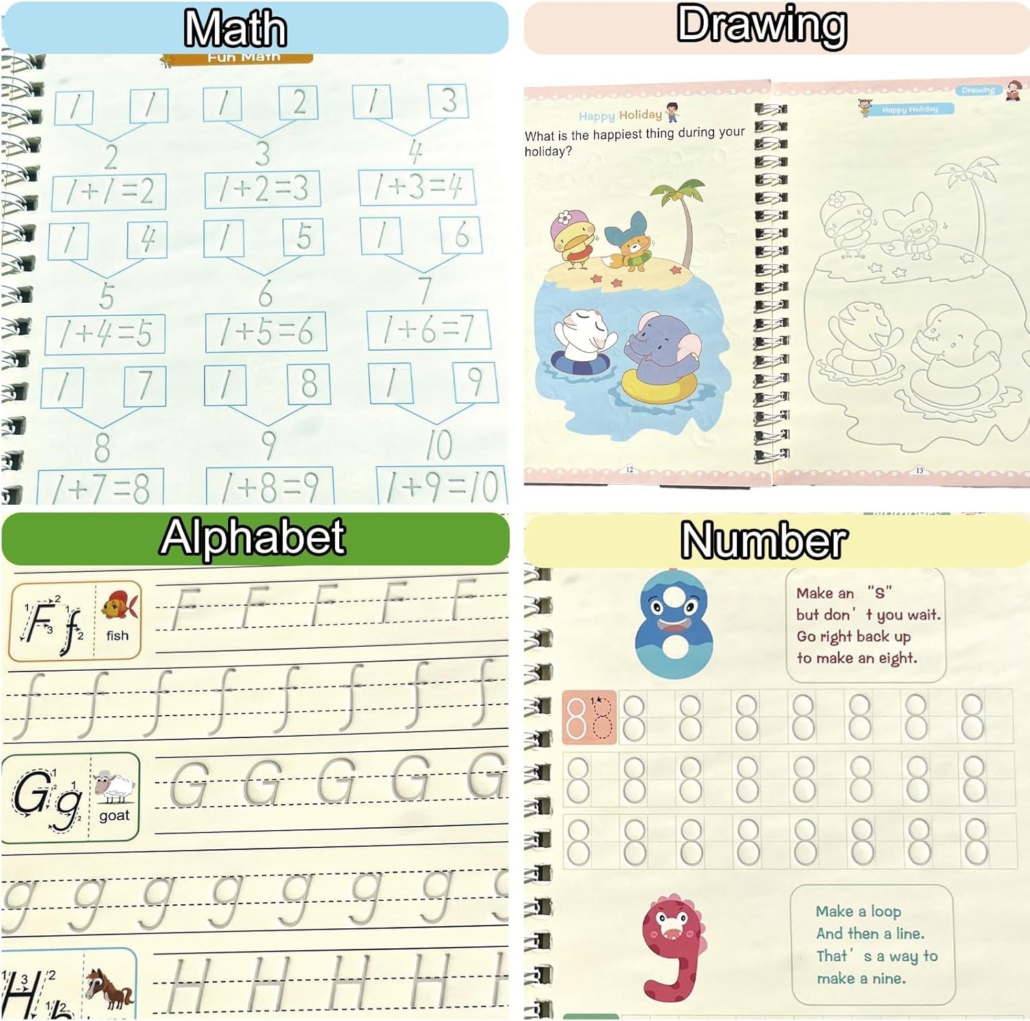 Magic Grooved Handwriting Practice Book for Kids 3-5 Years | Tiny Thinkers Reusa