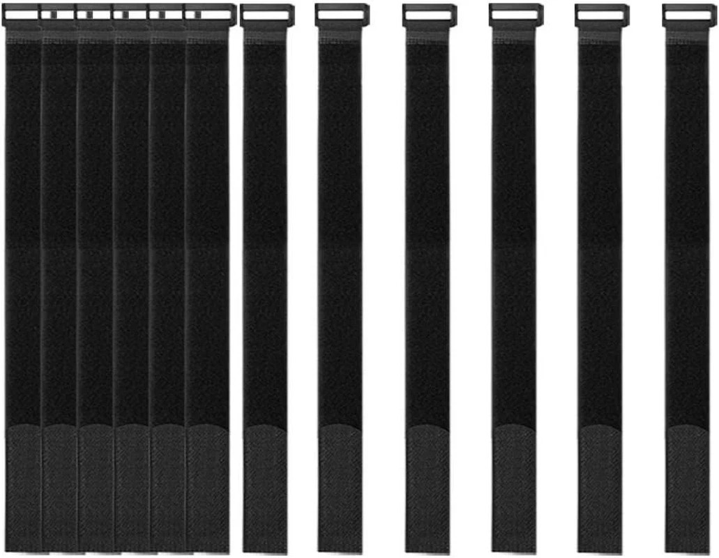 [16 Pack] 1 X 18″ Hook and Loop Reusable Fastening Nylon Cable Securing Straps,