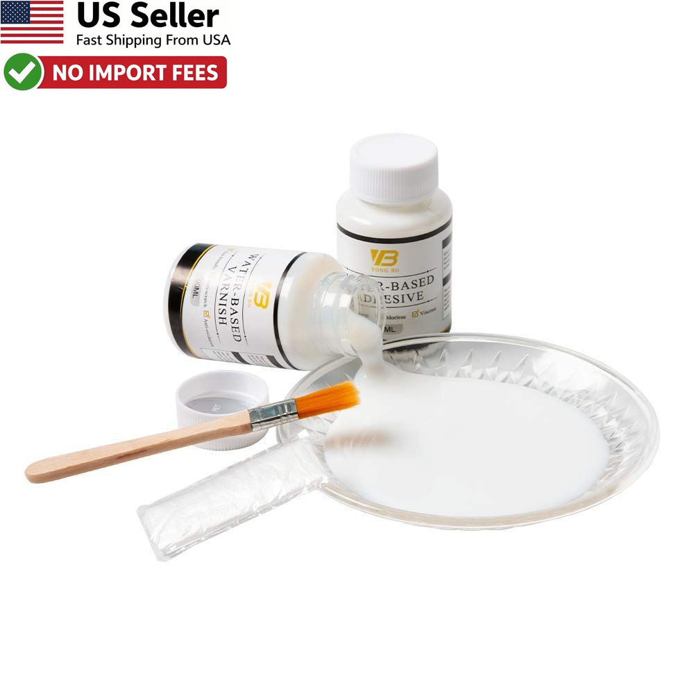 Gold Leaf Glue Gilding Adhesive Kit Water Based Varnish Resin Art Craft Brushes