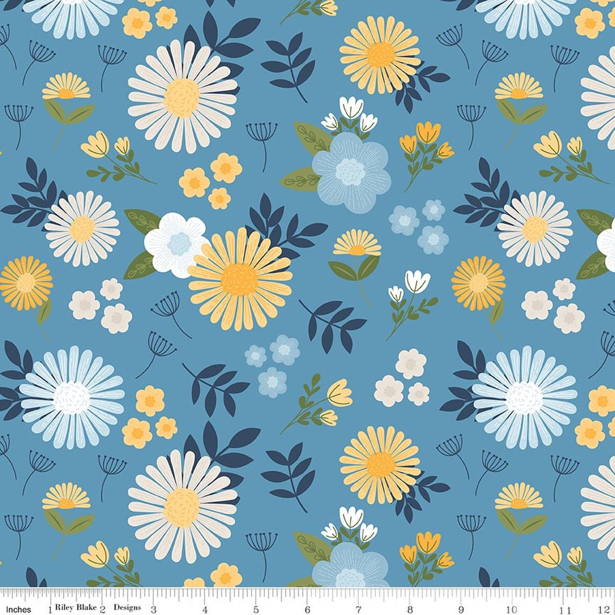 Main in Blue | Sunshine and Dandelions | Riley Blake