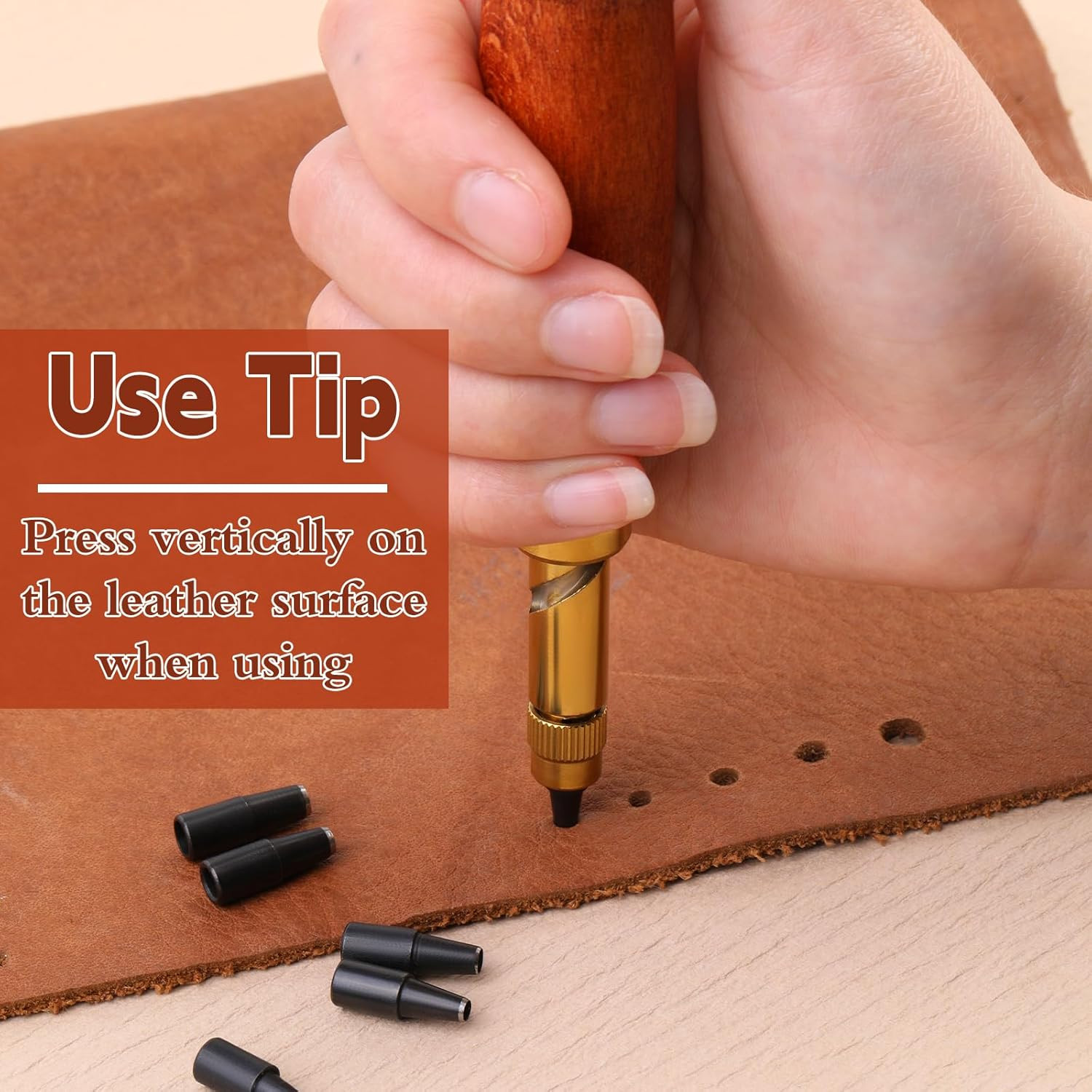 Adjustable Japanese Screw Punch, 6 Tip Sizes Adjustable Screw Hole Punch, Wood H
