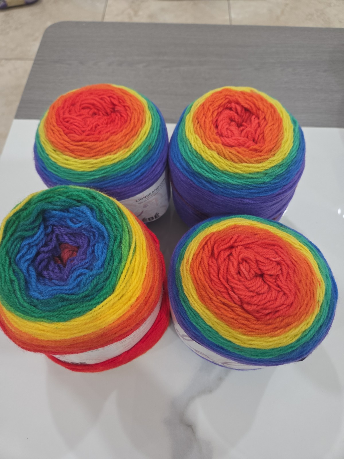 Lion Brand Mandala Yarn Rainbow Falls Color #201 Lot of 4 590 Yds Acrylic
