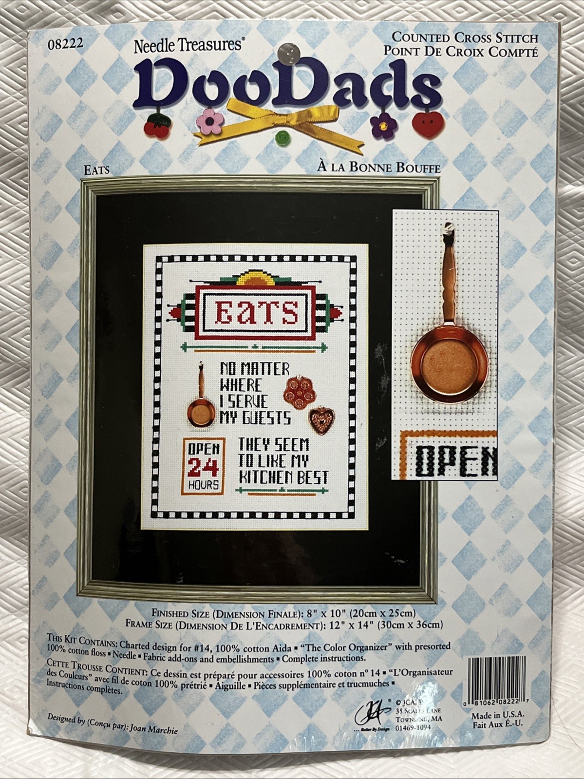 JCA Needle Treasures Doo Dads EATS Counted Cross Stich Kit 08222 NEW