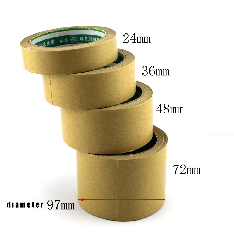 24mm 36mm 48mm 72mm Brown Self Adhesive Kraft Paper Packaging Tape Eco-Friendly