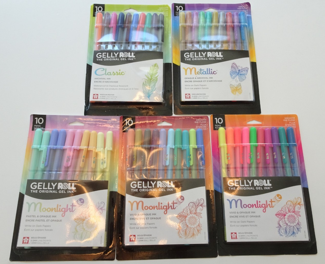 Gelly Roll Moonlight 06 – Metallic – Classic 10 ct X 5 – 50 Pens – New