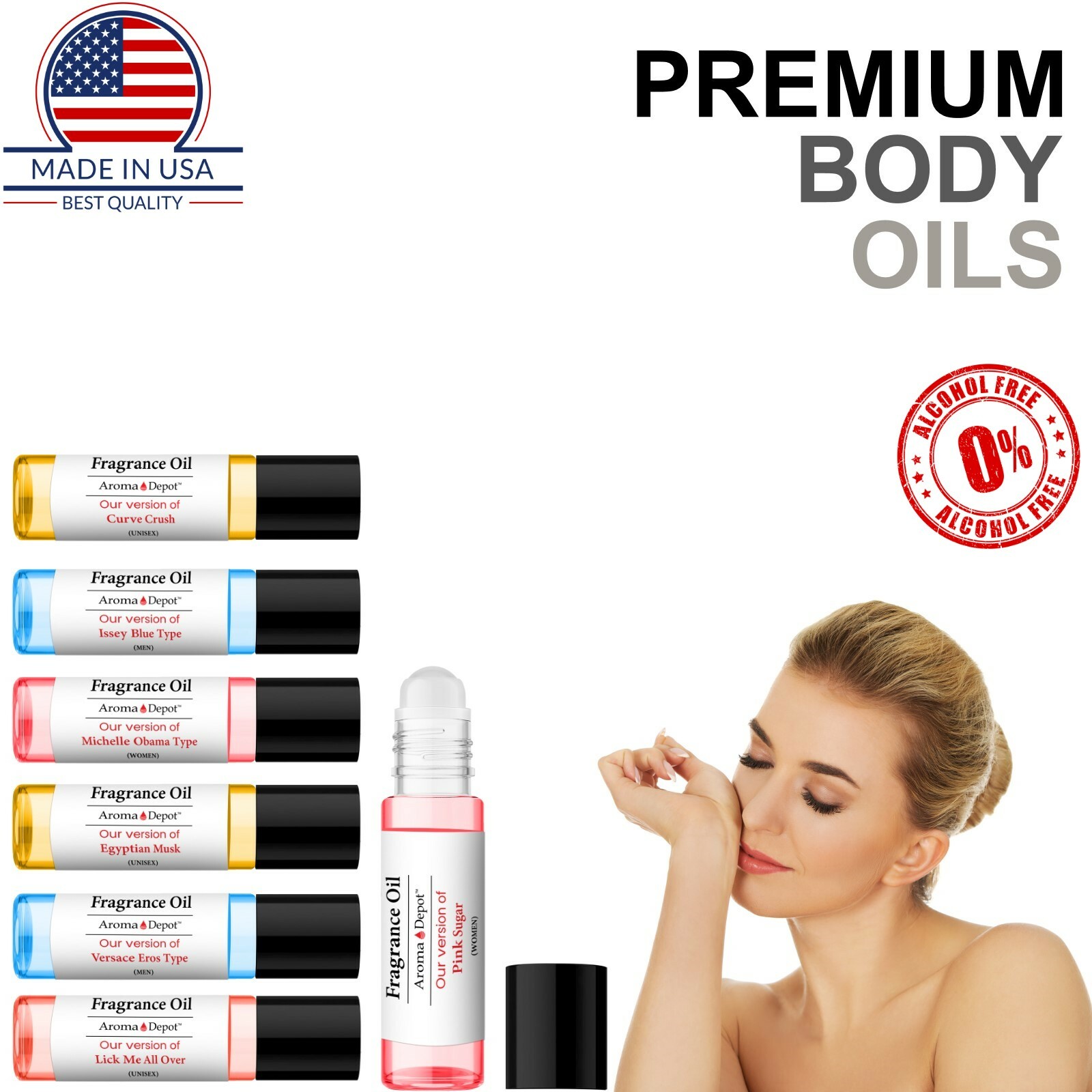 10ml. Egyptian Musk Perfume Roll On Bottle Body Oil, 1/3oz Scented Fragrance Oil