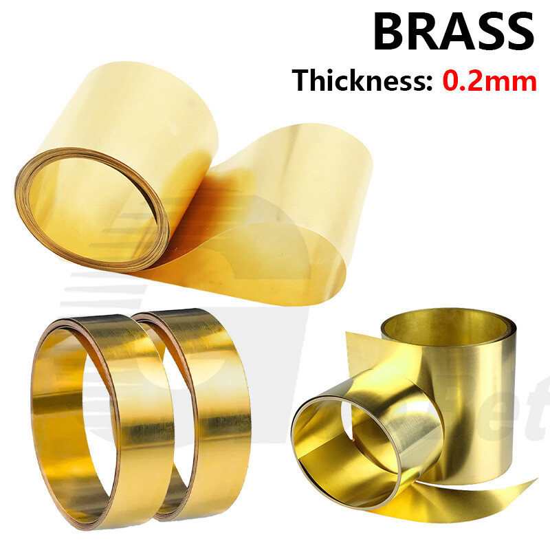 Brass Sheet Roll 0.2mm Thick Metal Foil Strip 10-300mm Width 500mm 1000mm Length