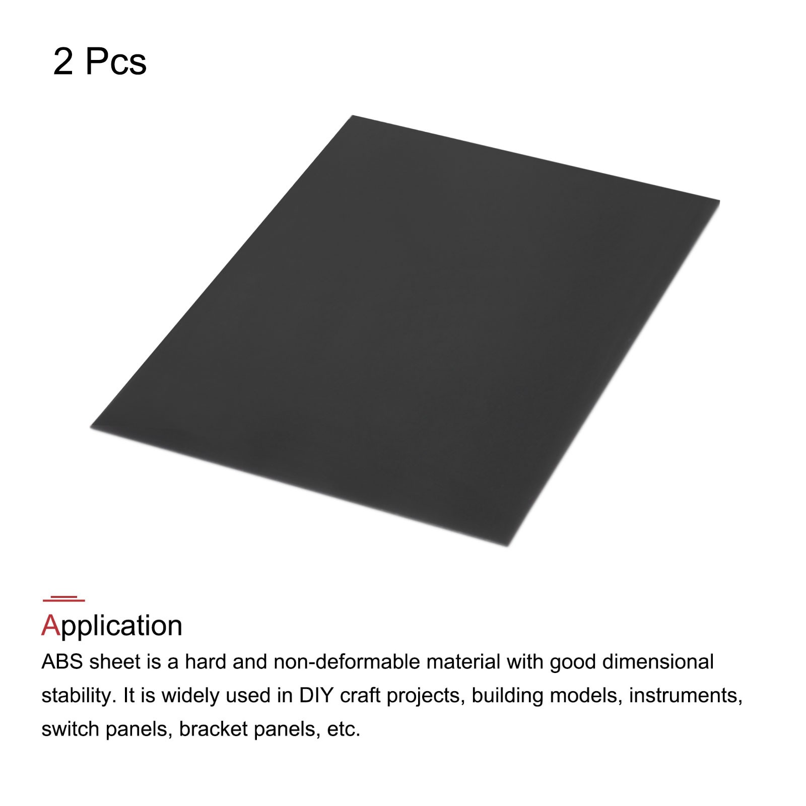 Black ABS Plastic Sheet 16x12x0.06inch for Building Model,2pcs