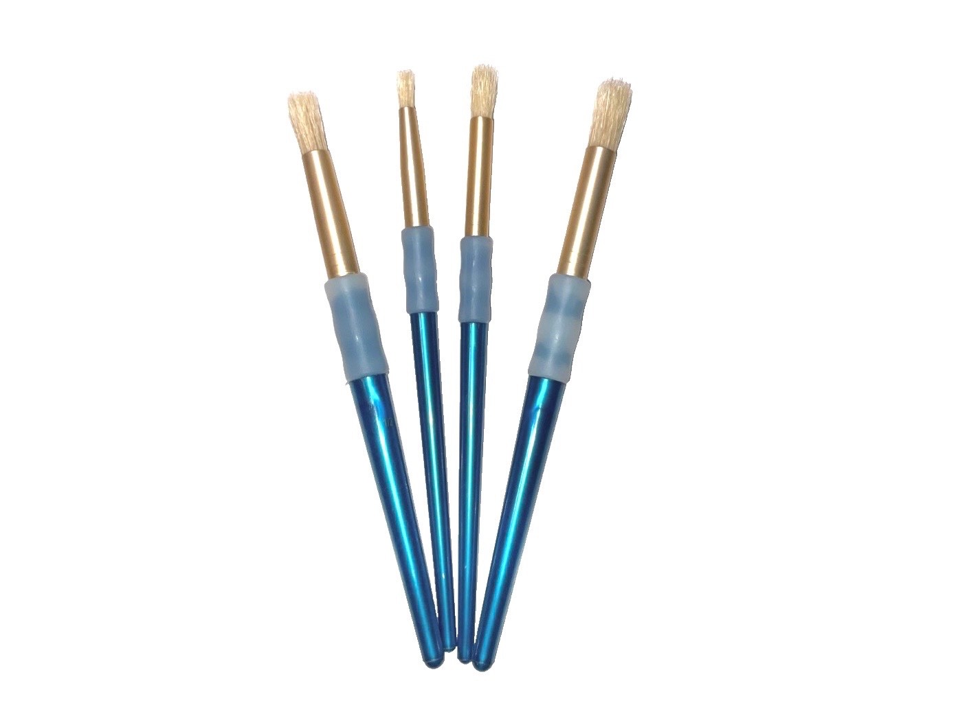 Stencil Brush Set, Contoured Silicone-Grip Handles, 4 Sizes/Natural Bristle 🇺🇸