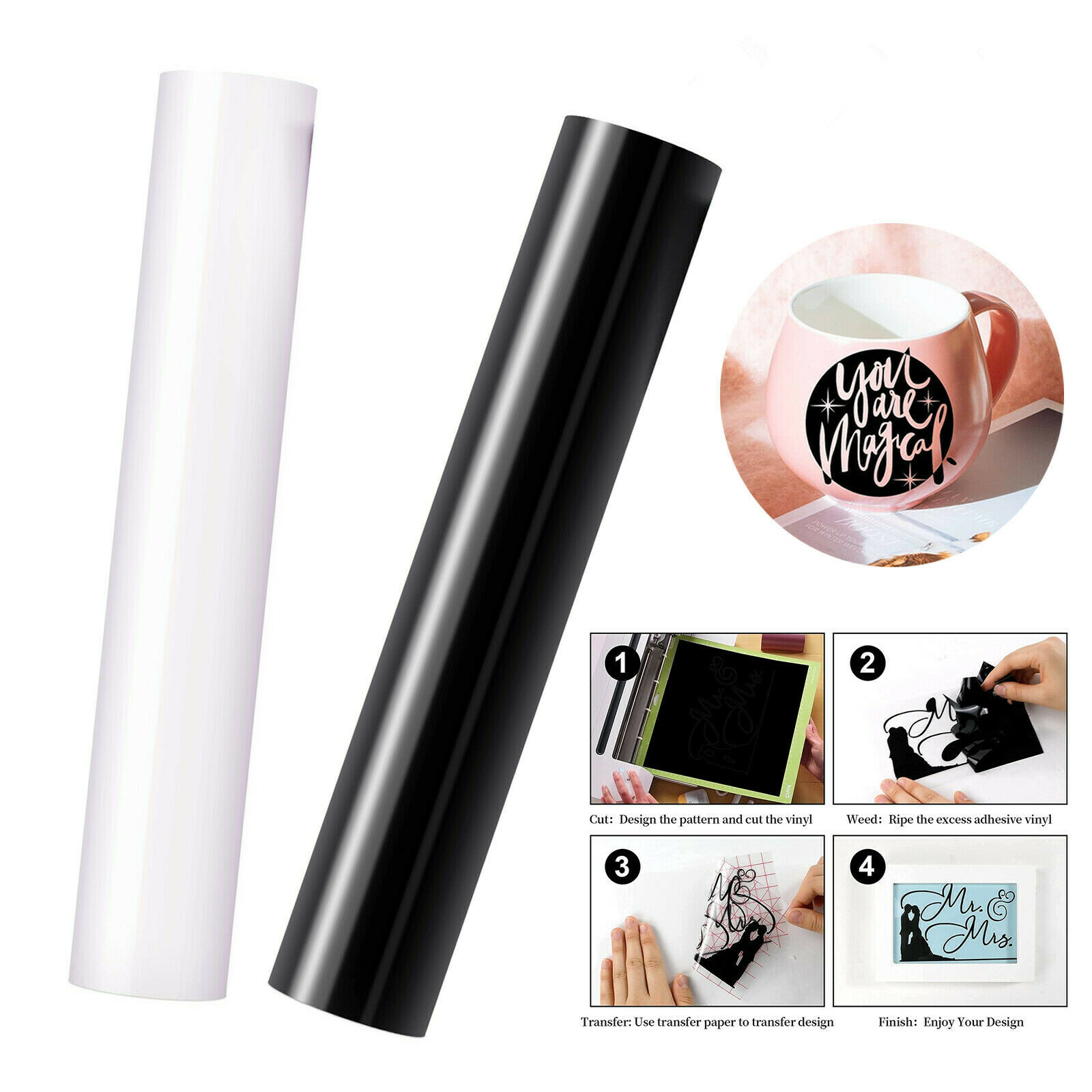 Vinyl Glossy Matte Self-Adhesive Permanent Vinyl for Cameo Cricut Silhouette DIY