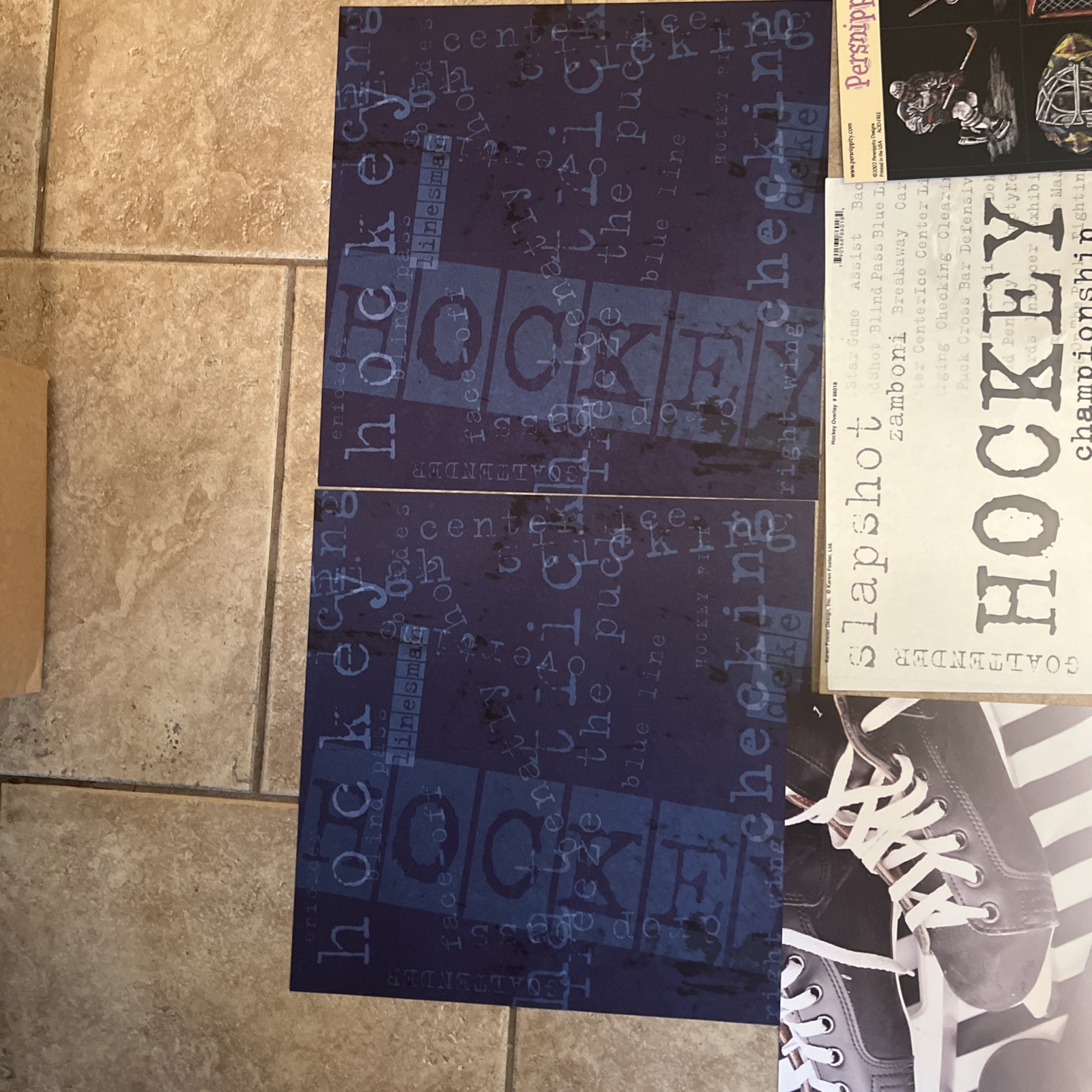 12×12 Single Sided Paper Lot (18)~ Hockey…..Ice Rink