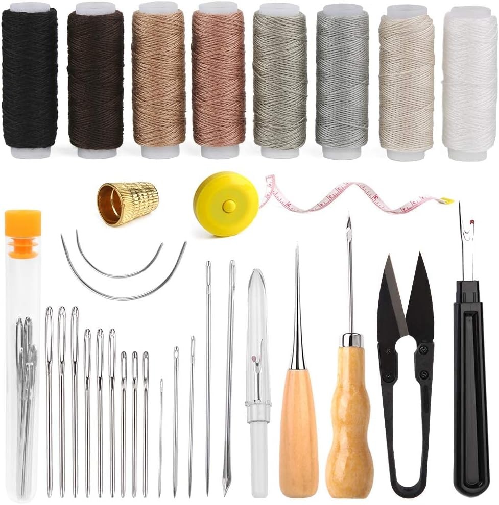 Upholstery Repair Sewing Kit Heavy Duty Sewing Kit with Awl Thread for Shoes Bag