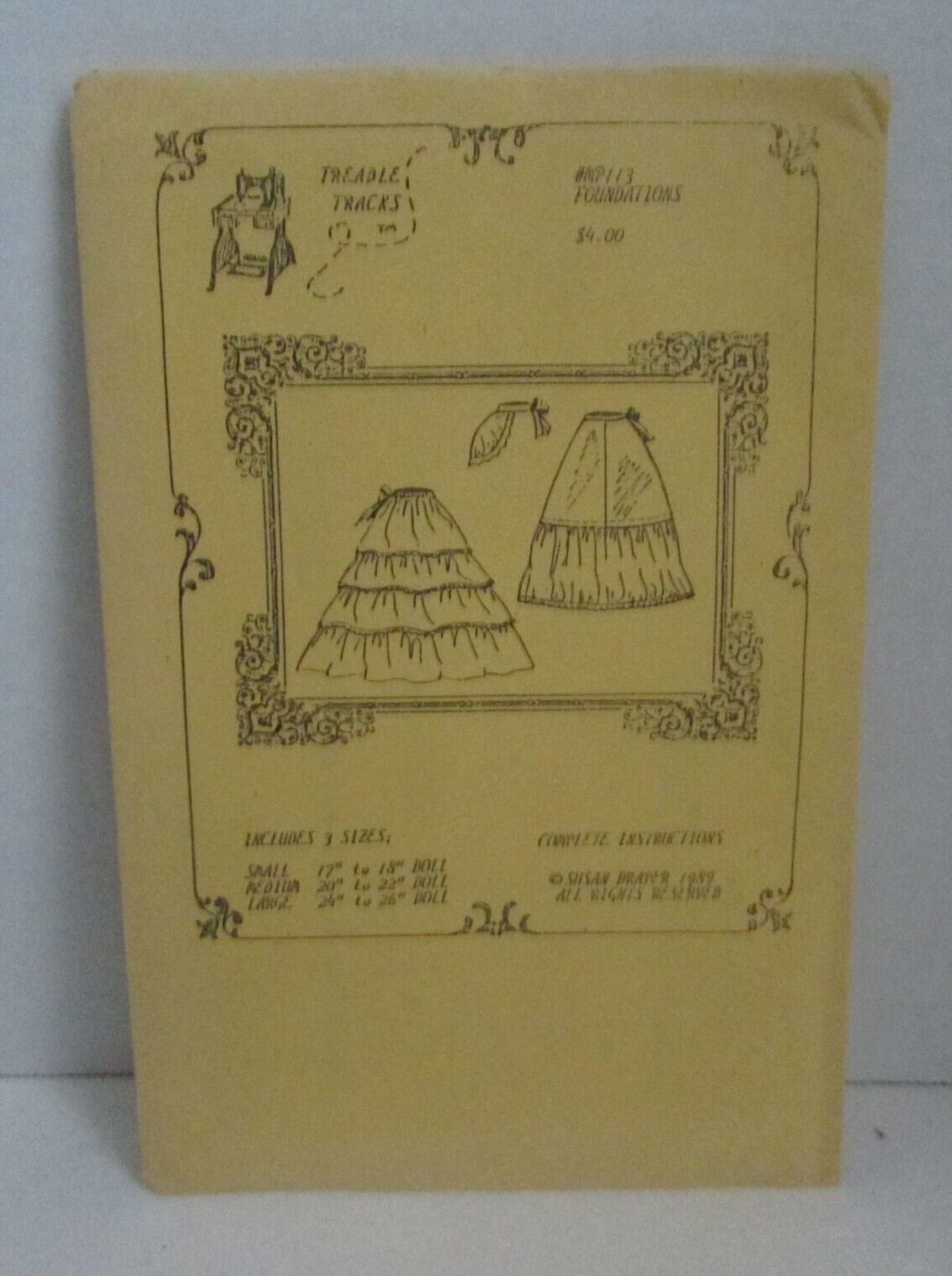 VINTAGE 1989 Treadle Tracks Susan Draper #MP113 Foundations Sz S – L – UNCUT