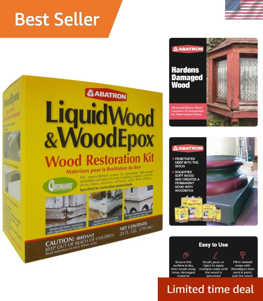 Eco-Friendly 24 Oz Wood Restoration Kit | Includes LiquidWood & WoodEpox Filler