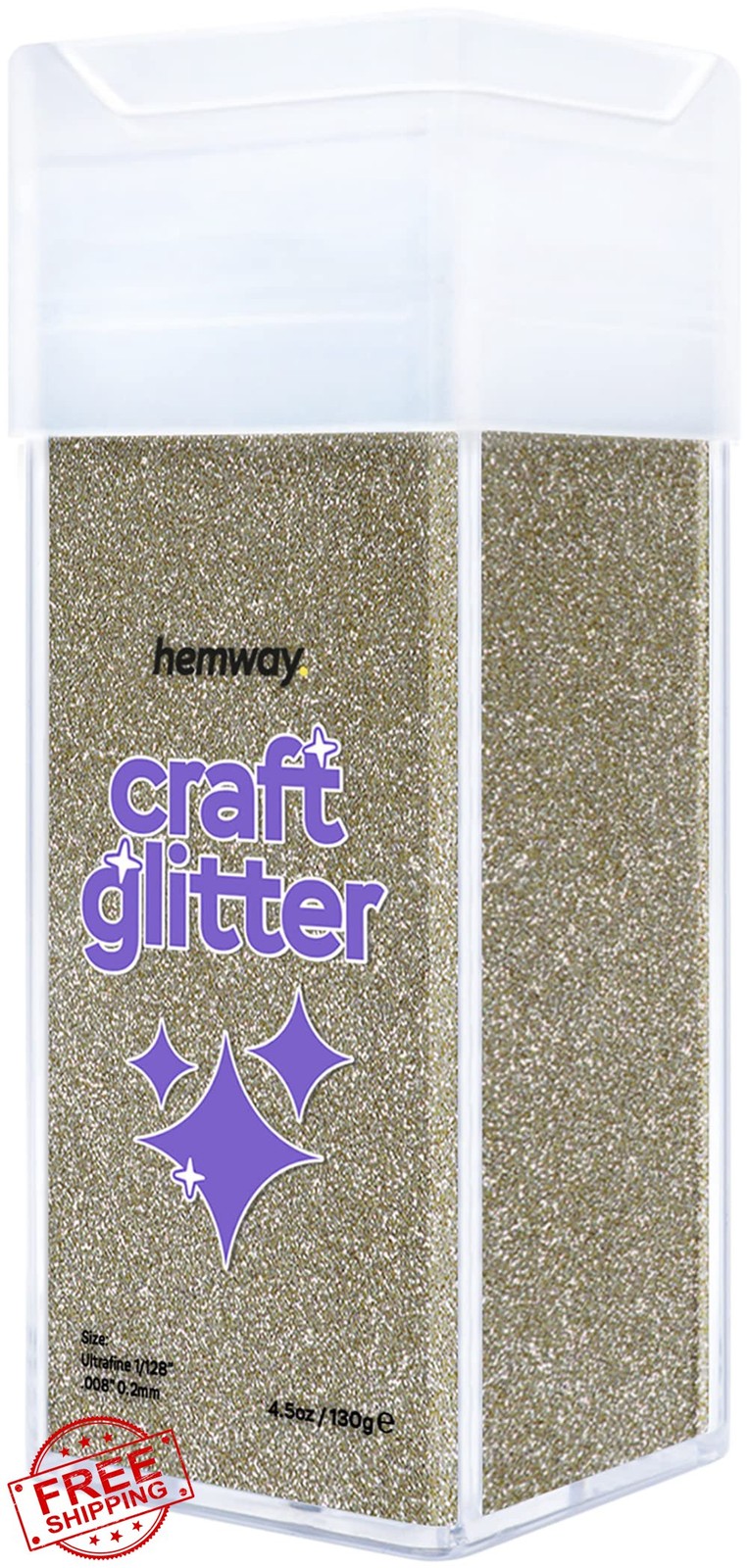 Hemway Champagne Gold ultrafine glitter shaker