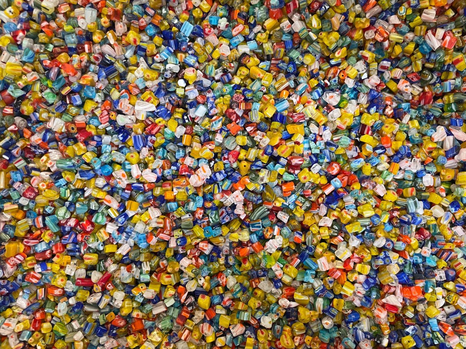 ~200g~💕Millefiori glass chip bead mix~ Loose Beads*7oz+* Small to Medium!😀!