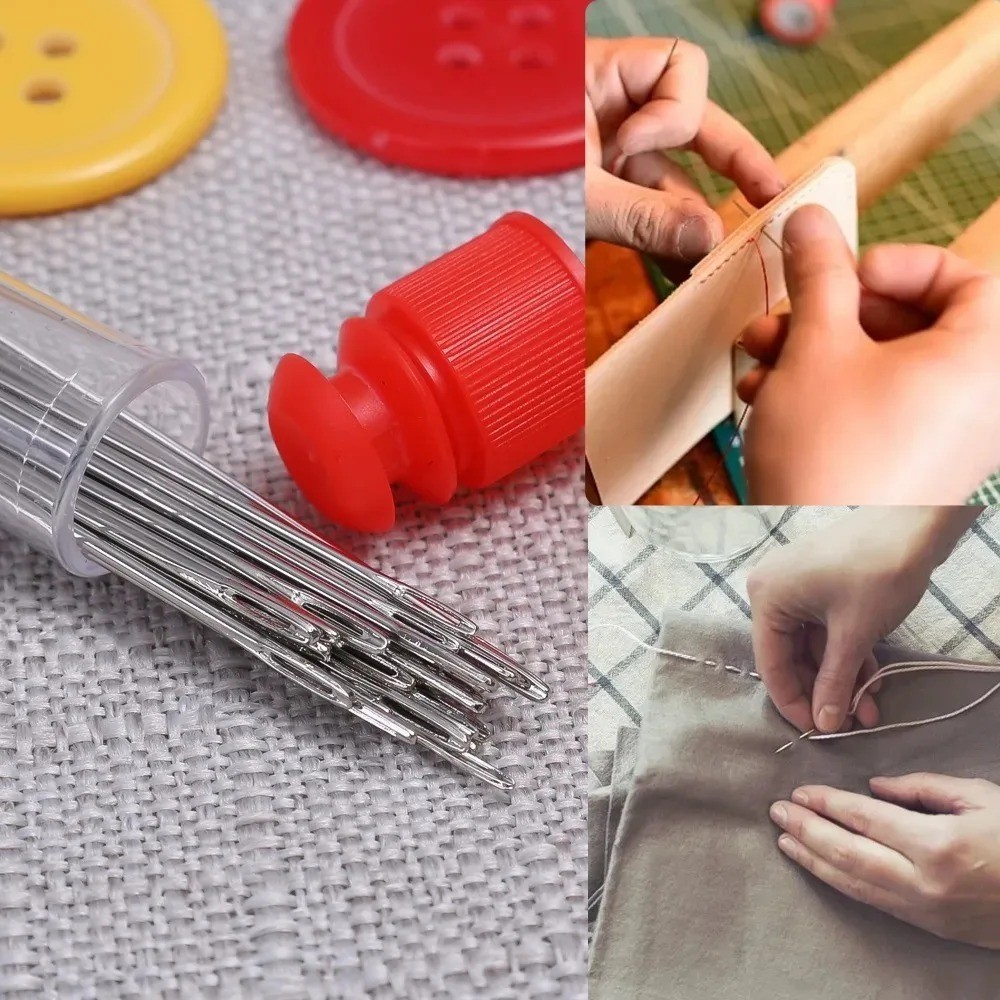 40pcs/set Large Eye Hand Sewing Needles Premium Stainless Steel Needle For Craft