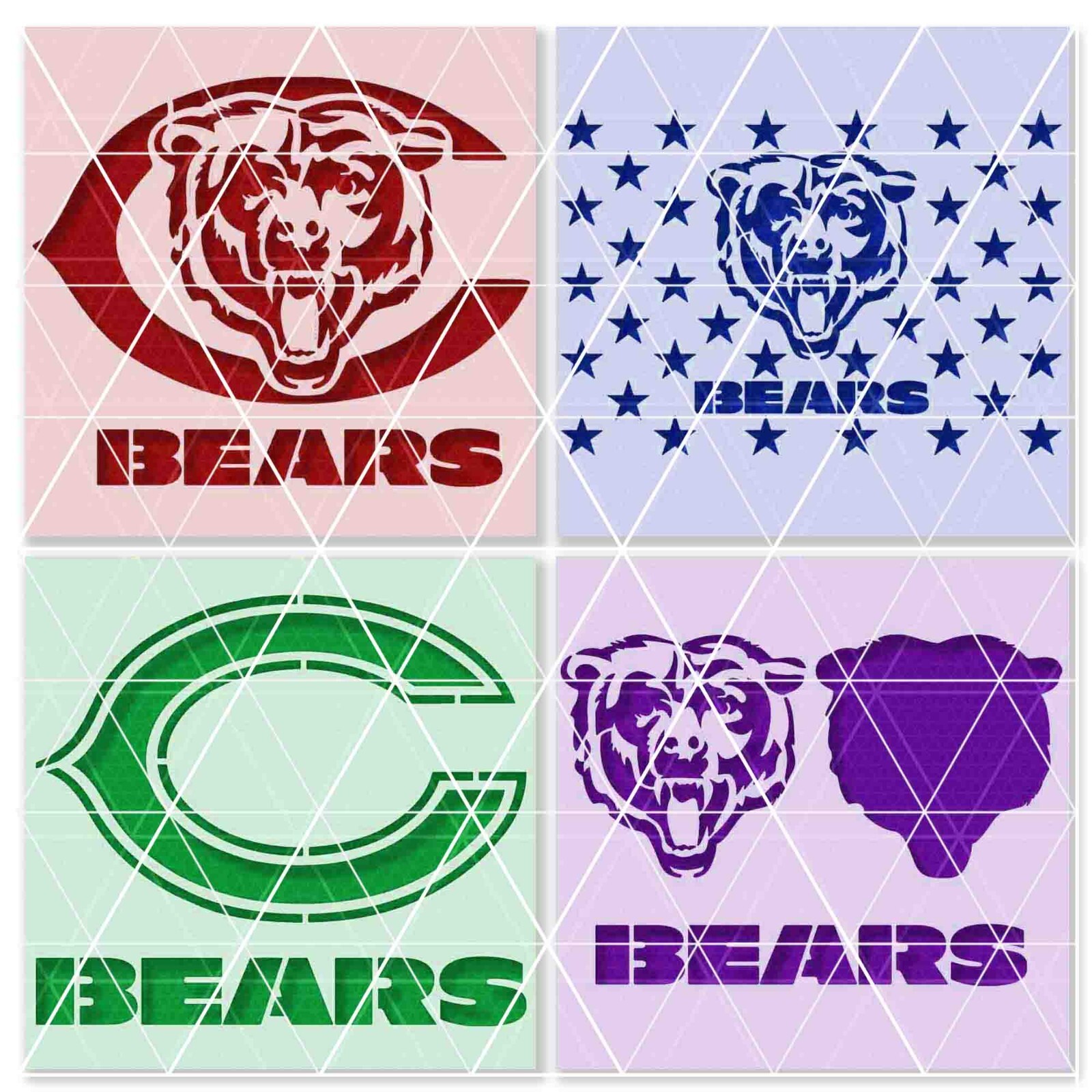 Chicago Bears Stencil – Reusable & Durable – 10 mil – Free Shipping