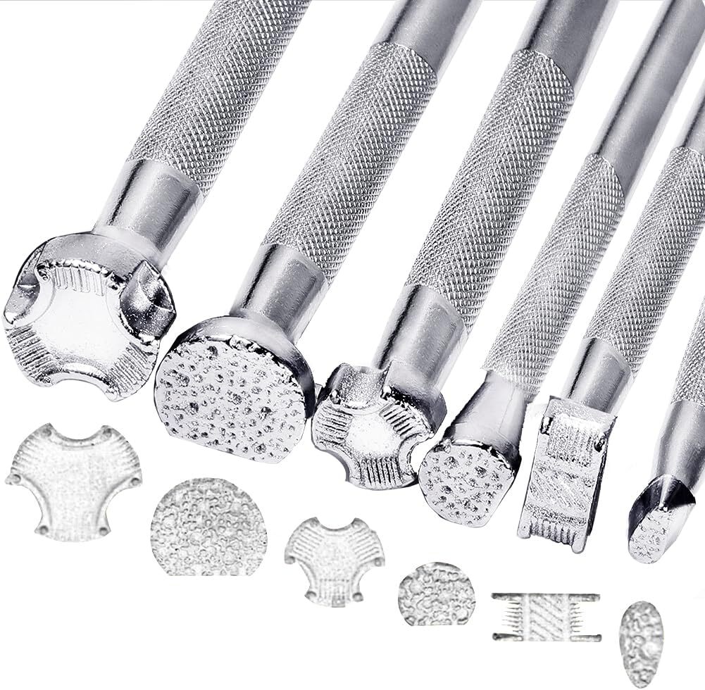 6/20PCS Leather Craft Stamping Tool Leather Working Saddle Making Stamps Kits