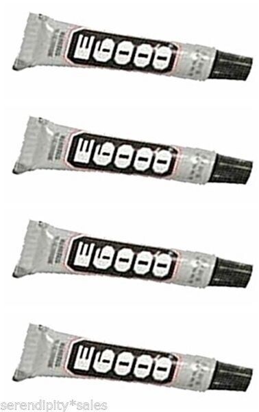 4 Mini-Tubes E-6000 Craft Jewelry Glue Adhesive ~ Glass Tile Wood 0.18 oz E6000