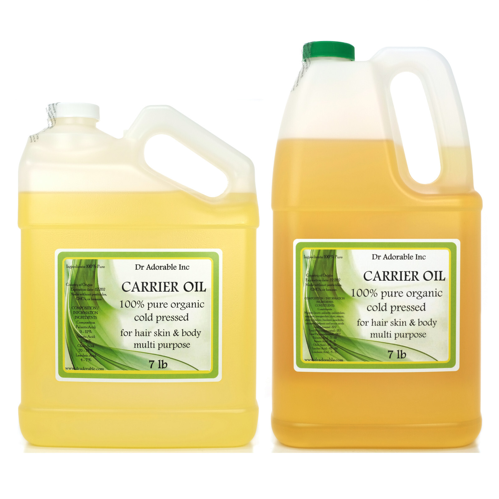 7 LB PREMIUM ORGANIC 100% PURE OIL NATURAL CARRIER OILS BY DR.ADORABLE INC