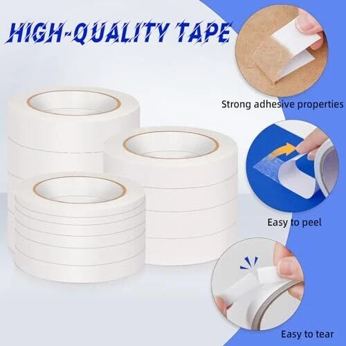 Double-Sided Tape for Crafts Stationary Basting Permanent Adhesive Tape 26’/Roll