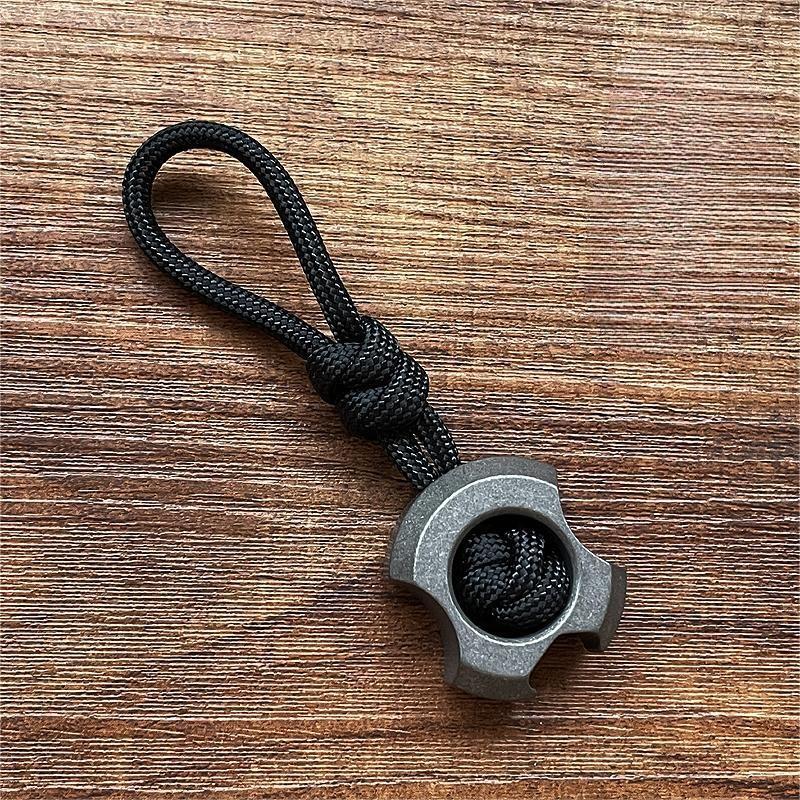 EDC Titanium Alloy Beads Knife Lanyard Bead Paracord Keychain Pendant DIY Beads