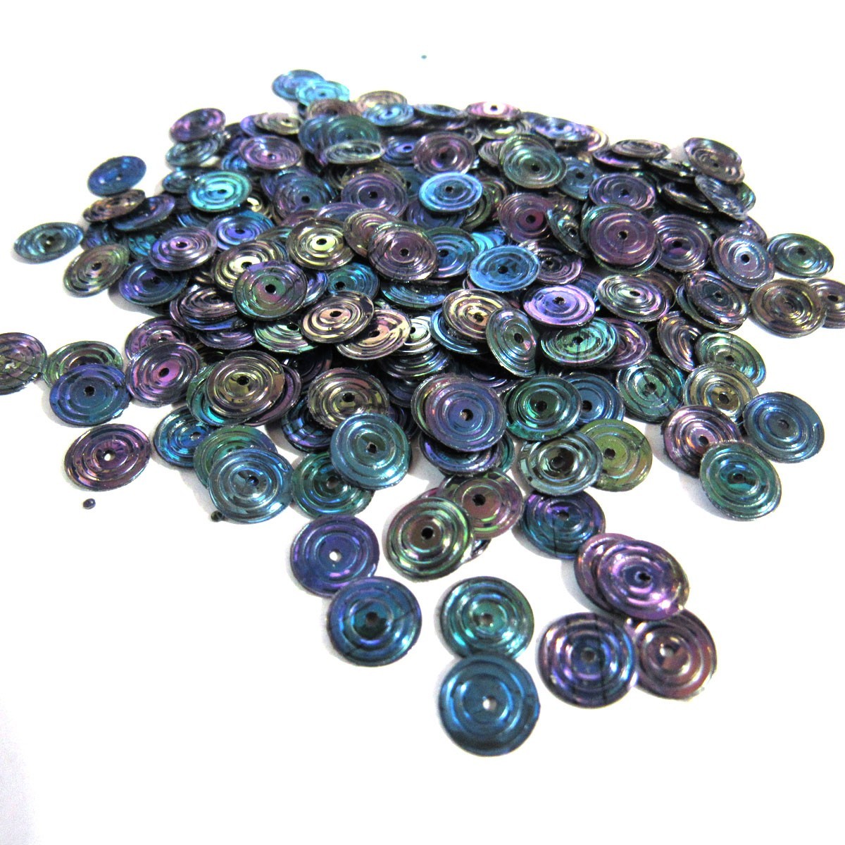 Sequins Black Iridescent / Iris Circles Mix 8mm ~400 pieces