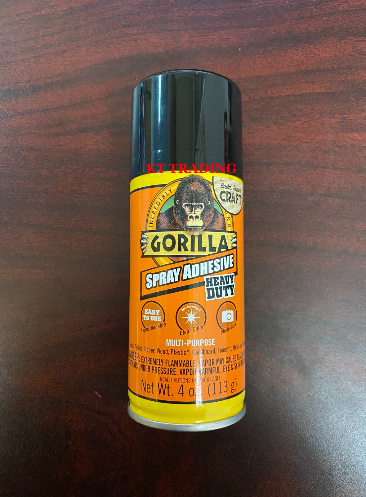 GORILLA HEAVY DUTY Permanent Bond SPRAY ADHESIVE ~ Fabric Wood Plastic Metal 4oz
