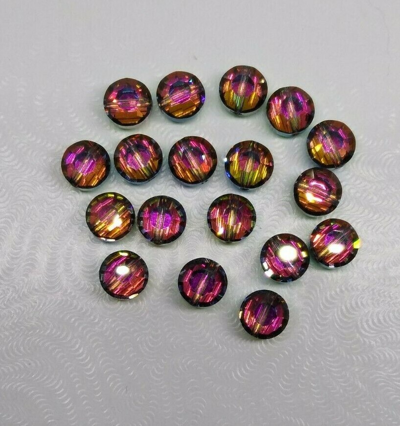12pc Swarovski Crystal Vitrail Medium Lentil 5100 Beads; 2 Sizes: 6mm or 8mm