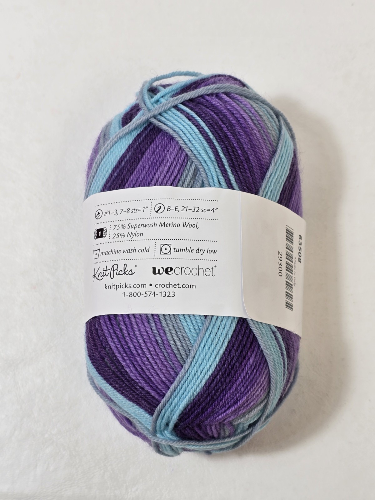 Mermaid Tails Knit Picks Felici Fingering Self-Striping Sock Yarn 50g 218y
