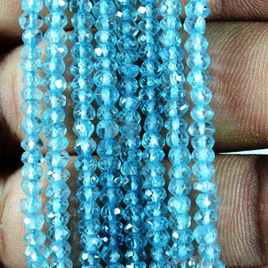 Natural Rondelle Beads, 100% Natural Gem Strand, Faceted, 3-4mm, 12 Inch