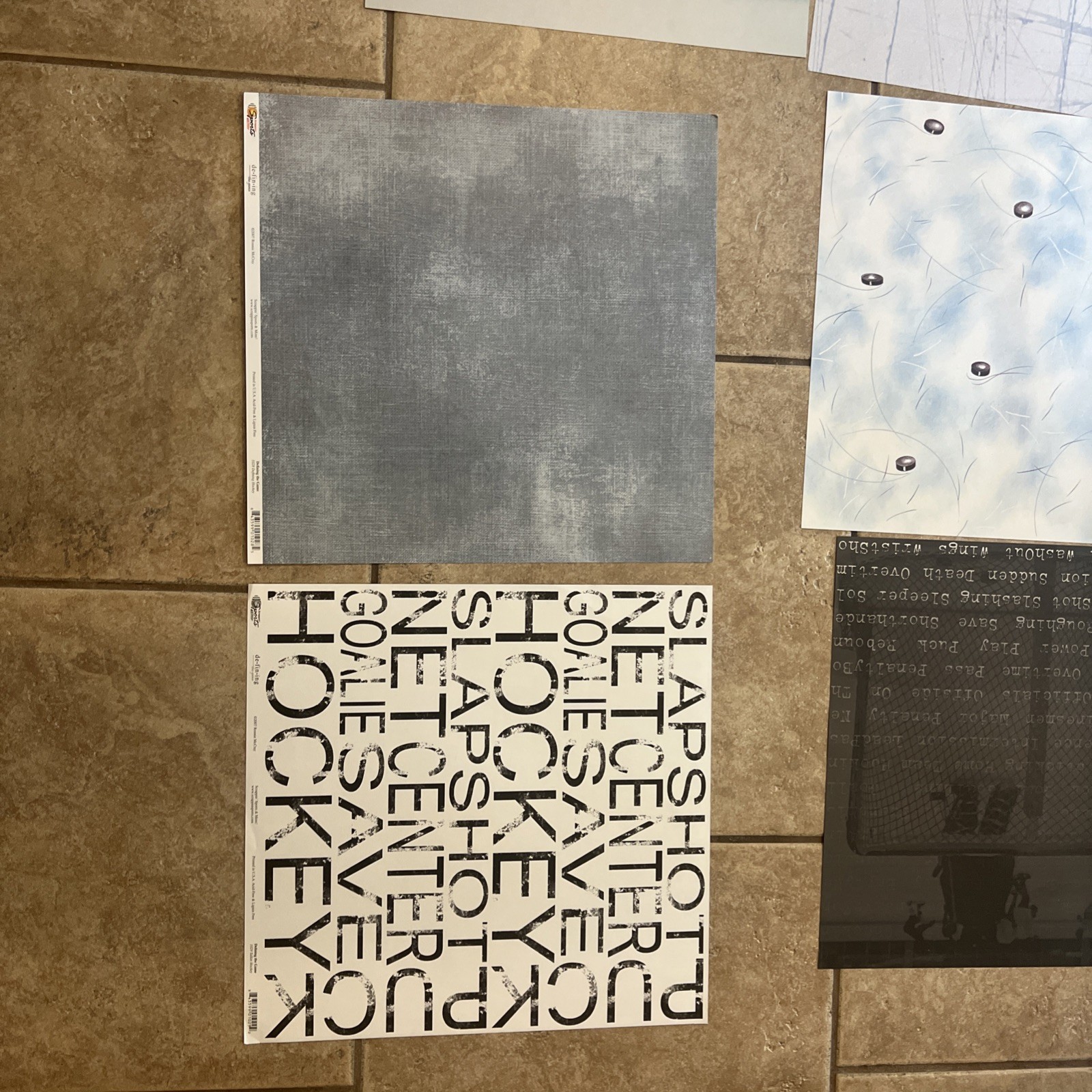 12×12 Single Sided Paper Lot (15) Hockey…..Ice Rink