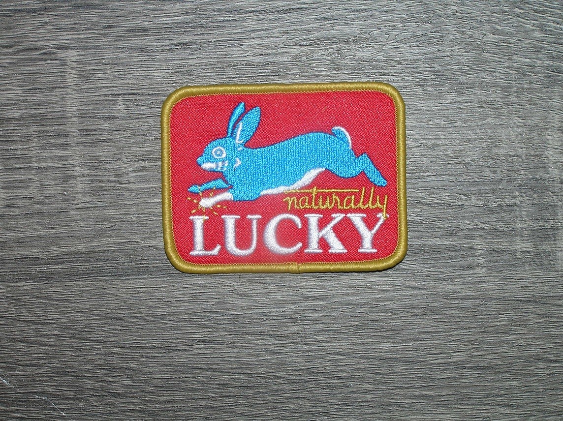 Naturally Lucky Rabbit Embroidered Iron On Patch 3″ x 2.25″