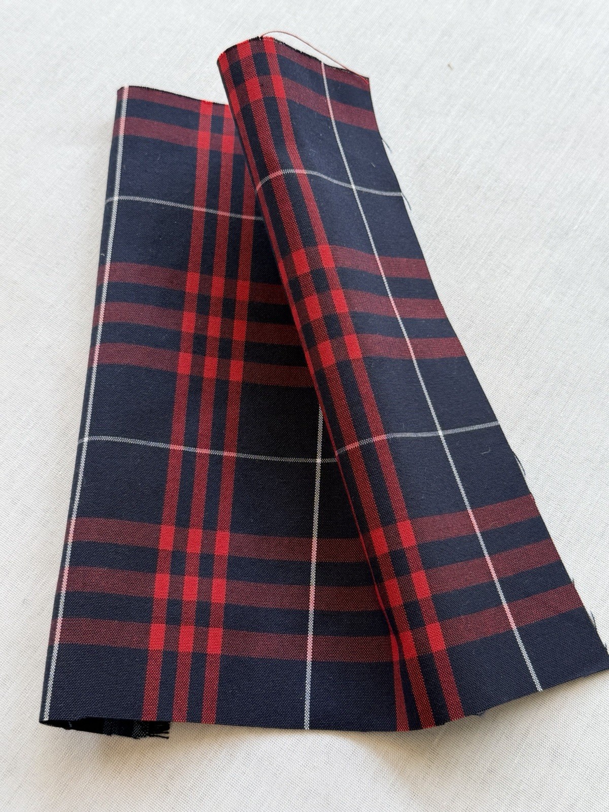 Navy, Red, and White Plaid School Uniform Fabric 100% Polyester by the Yard