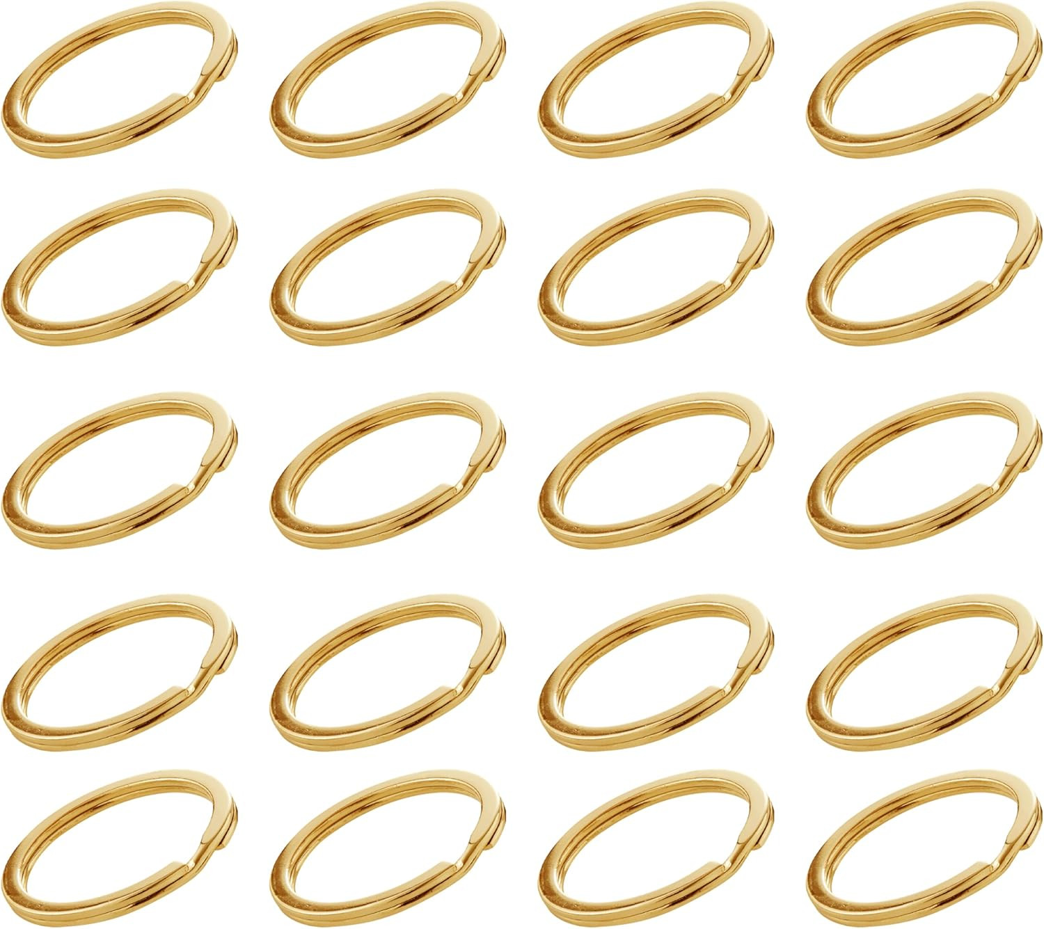 20 PCS Brass Flat Split Key Rings 25Mm (1) Diameter Solid Brass Keyrings for