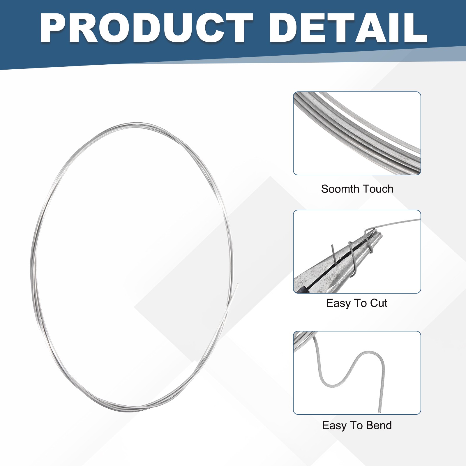 Titanium Wire 10 Feet x 2.5mm 10 Gauge TA2 Titanium Soft Wire, Silver Tone