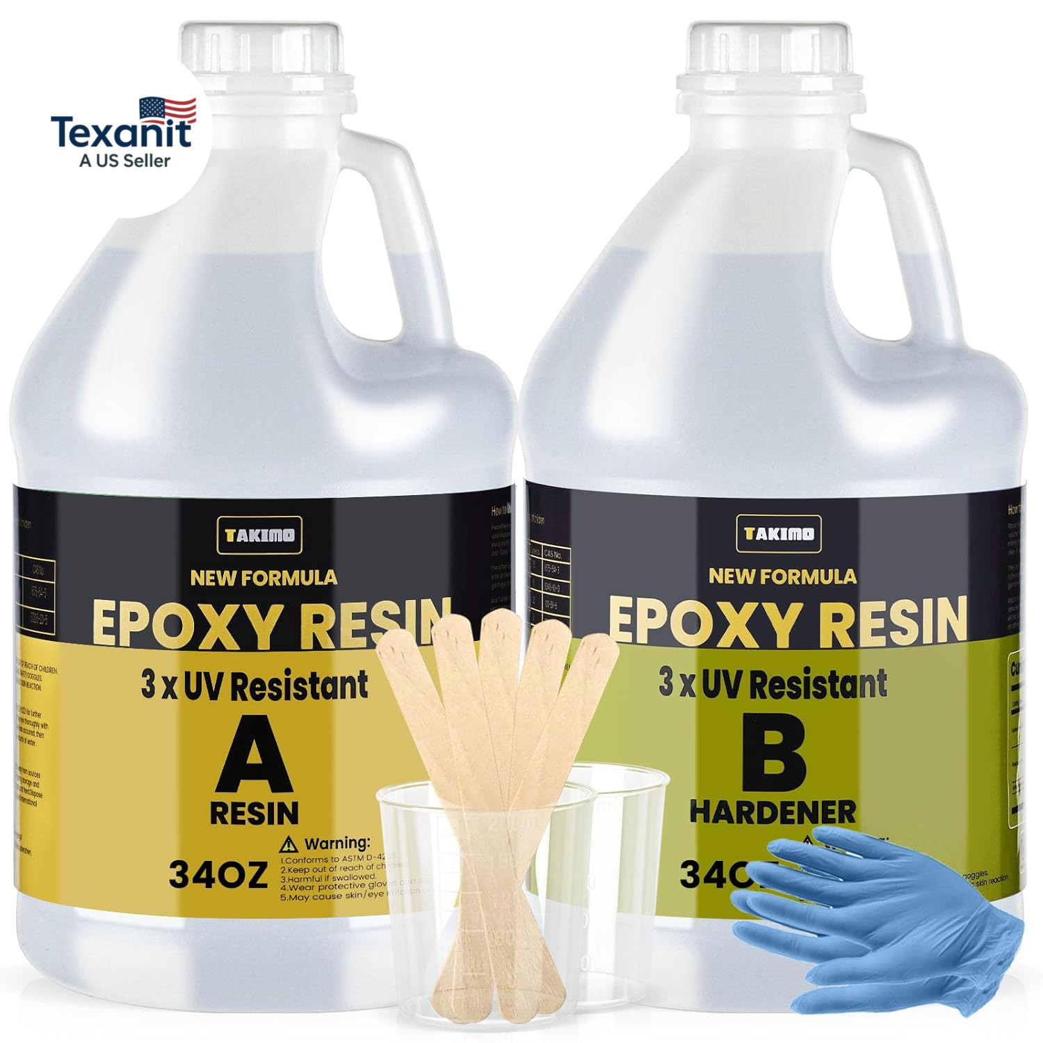 68Oz 3× UV Resistant Epoxy Resin Kit – Professional Non-Yellowing Resin for Coat