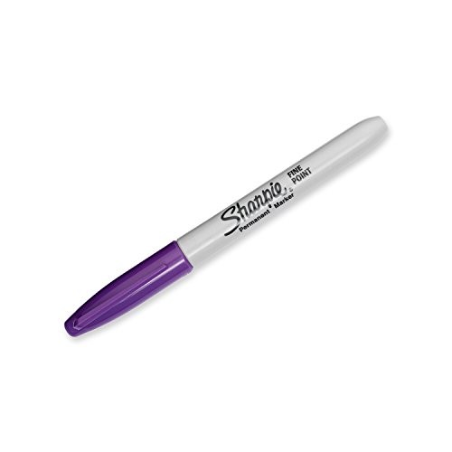 Sharpie Permanent Markers, Fine 2 Count (Pack of 1) Purple Standard Packaging