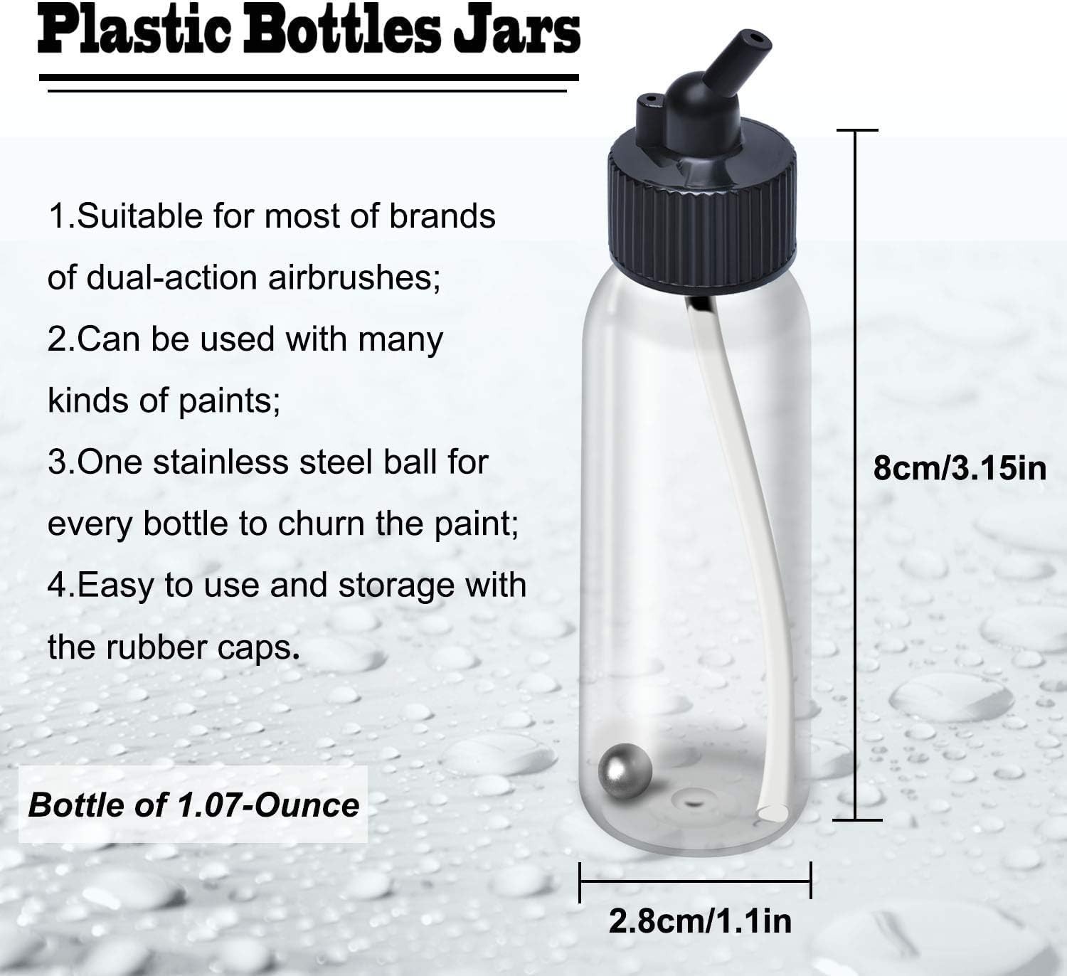 Versatile 10-Piece Airbrush Bottle Kit with Leak-Free Design for Artists