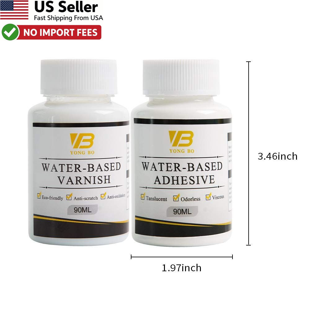 Gold Leaf Glue Gilding Adhesive Kit Water Based Varnish Resin Art Craft Brushes