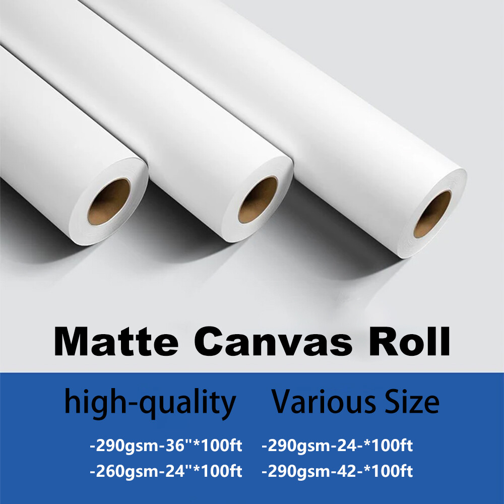 Premium Polyester Canvas Roll Waterproof Matte for 24″36″42″X100′ inkjet printer