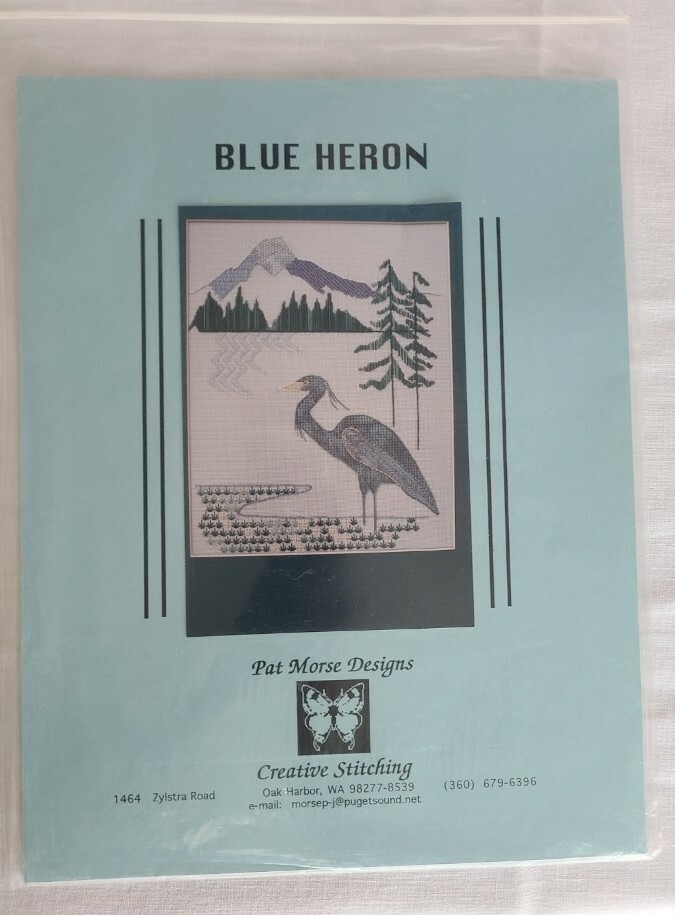 Pat Morse Designs Blue Heron Bird Cross Stitch Pattern Creative Stitching