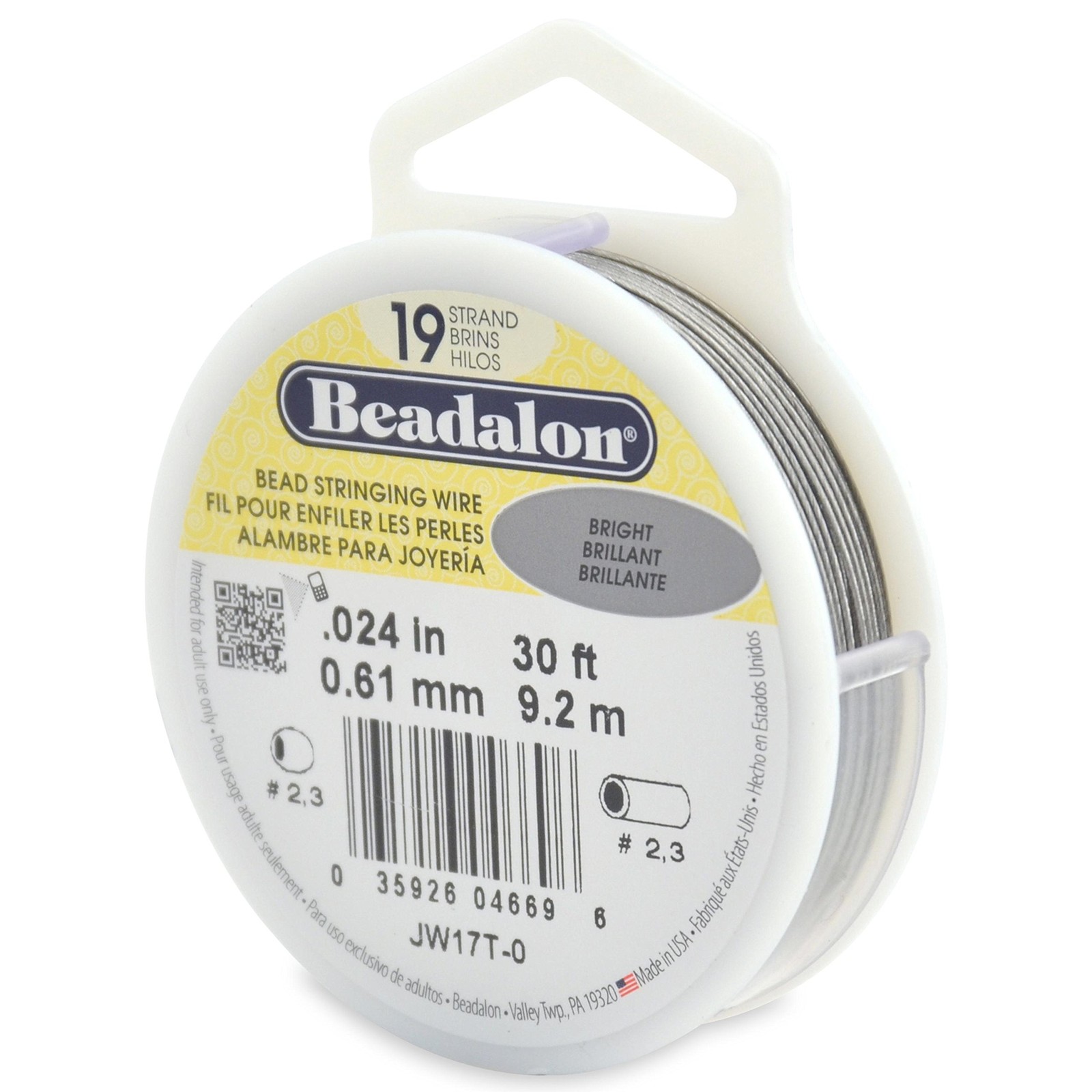 1 PC 19 Strand Stainless Steel Bead Stringing Wire .024in 0.61mm 30ft 9.2m