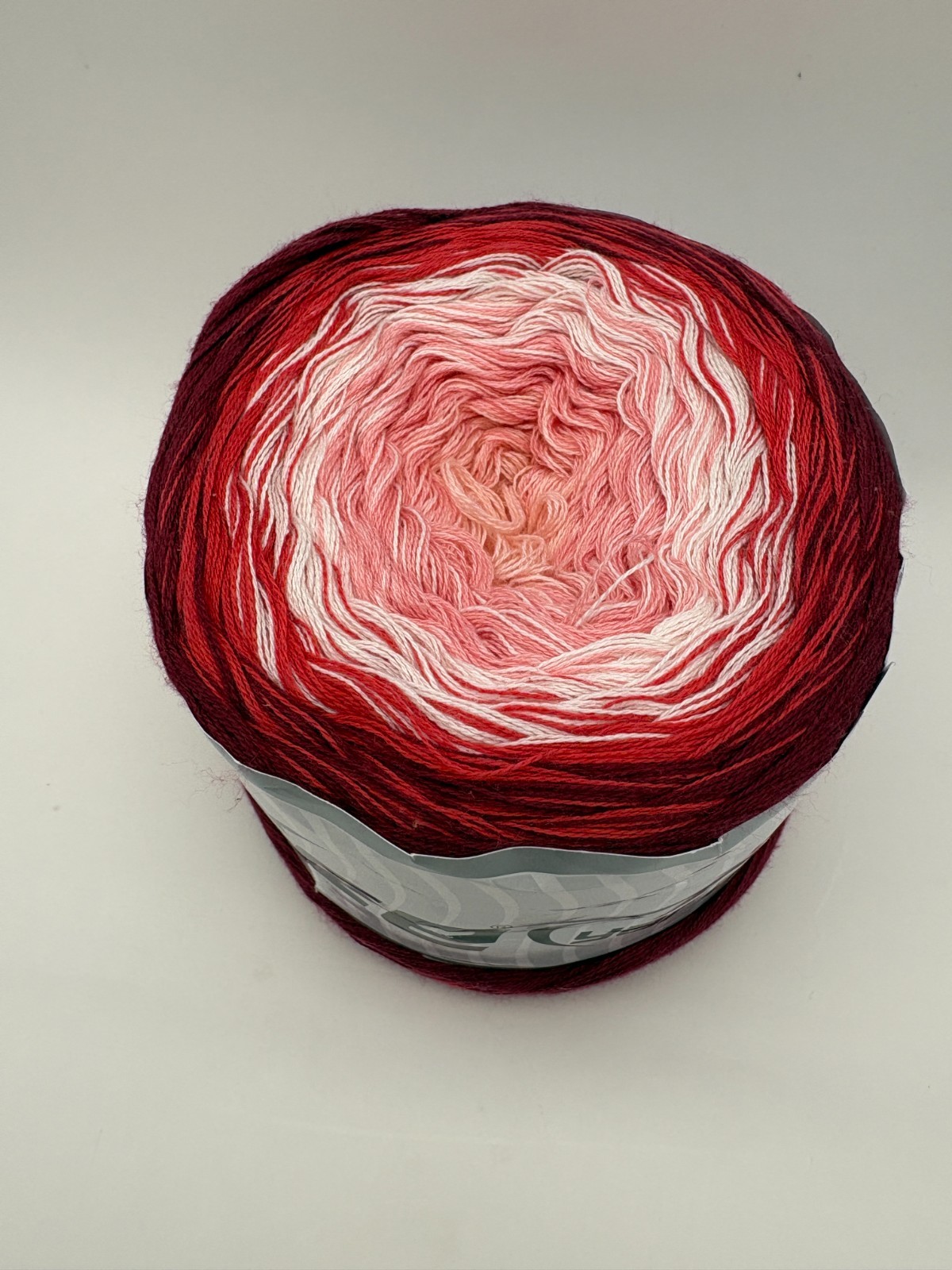 Ice Yarns Cakes Cotton Fine Sport Acrylic 250g 1000m Gradient White Pink Red