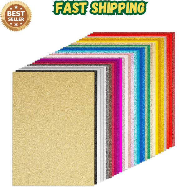 60 Sheets Glitter Paper, 8.5″ x 11″ Shimmering Paper 15 Colors 12