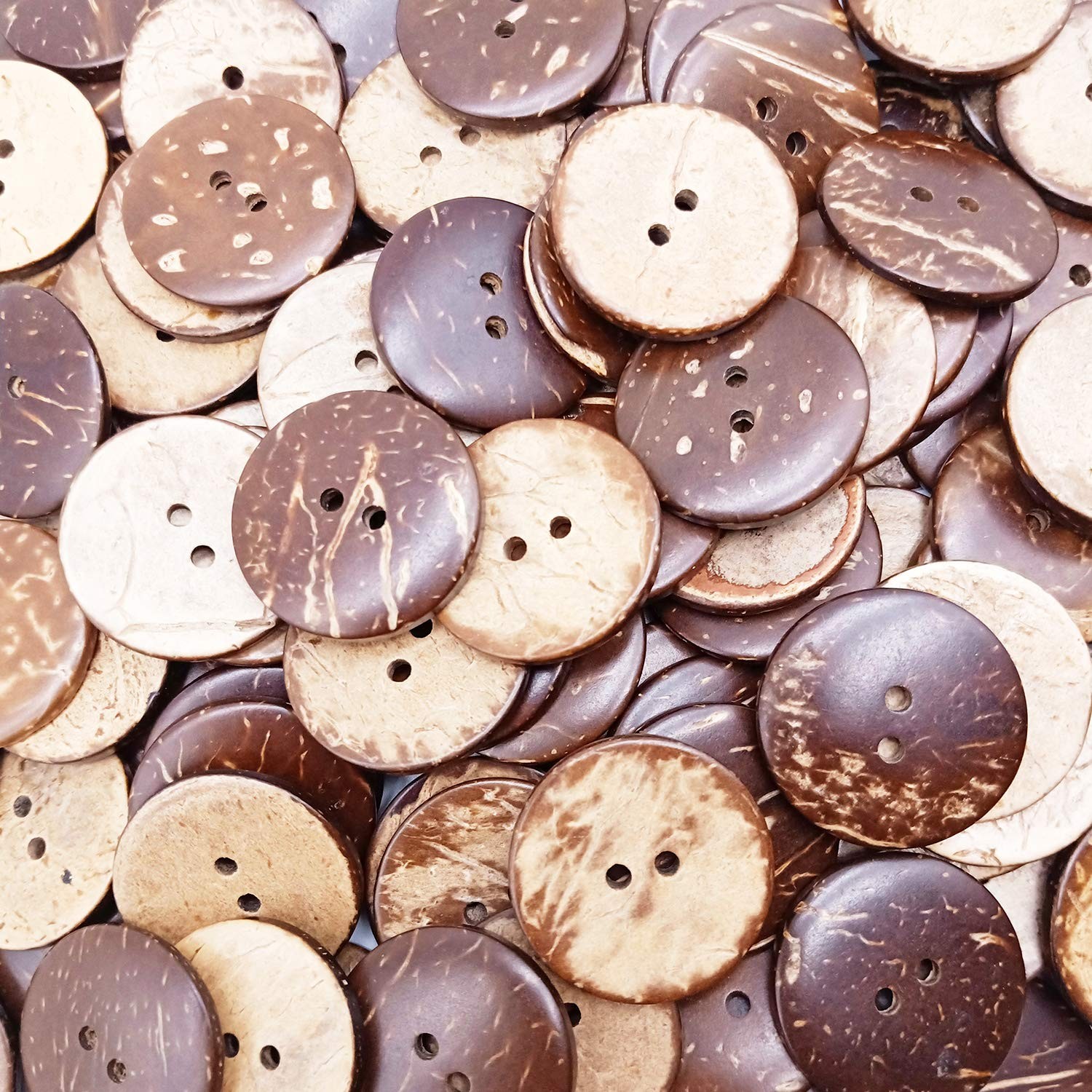 150 pcs 1 inch New Thick Coconut Shell 2 Holes Button Coconut Shell Buttons f…