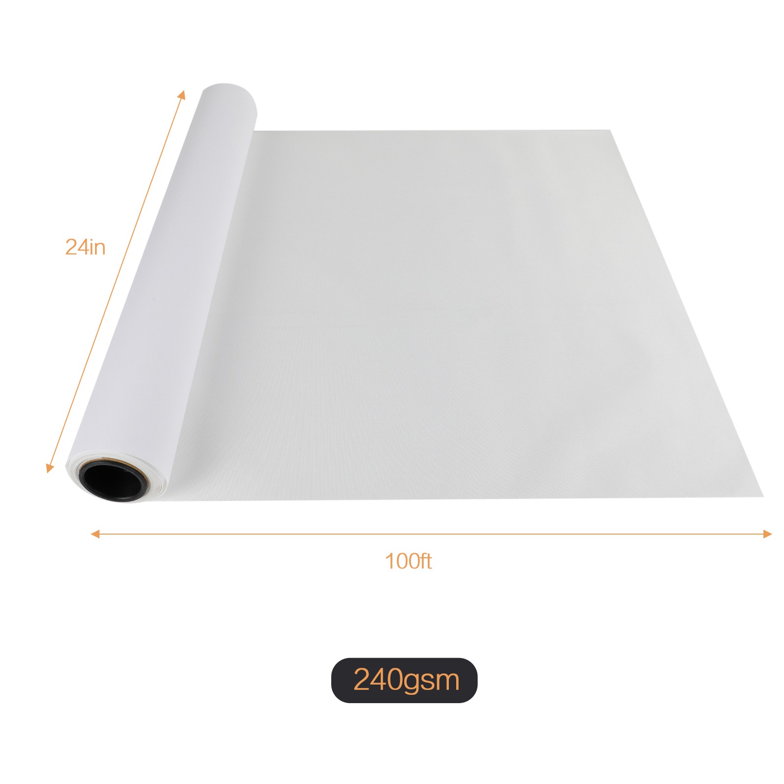 24″x100′ Premium Polyester Matte Canvas Roll for HP Epson Canon Inkjet Printer