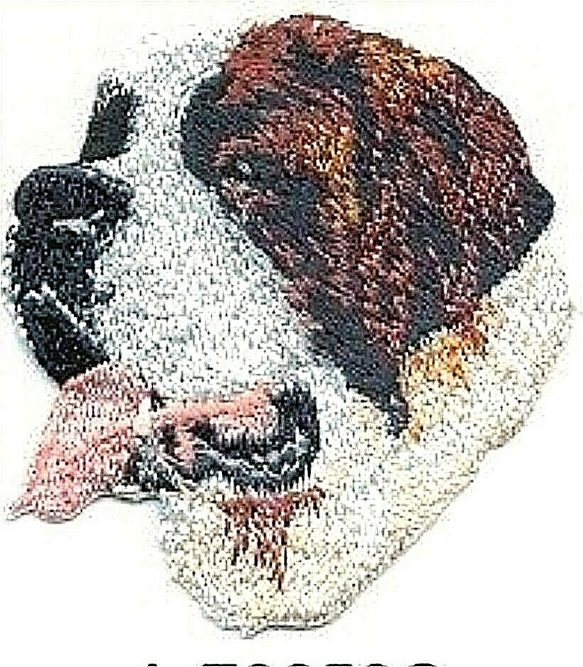 2 3/4″ St. Saint Bernard Dog Breed Portrait Embroidered Patch