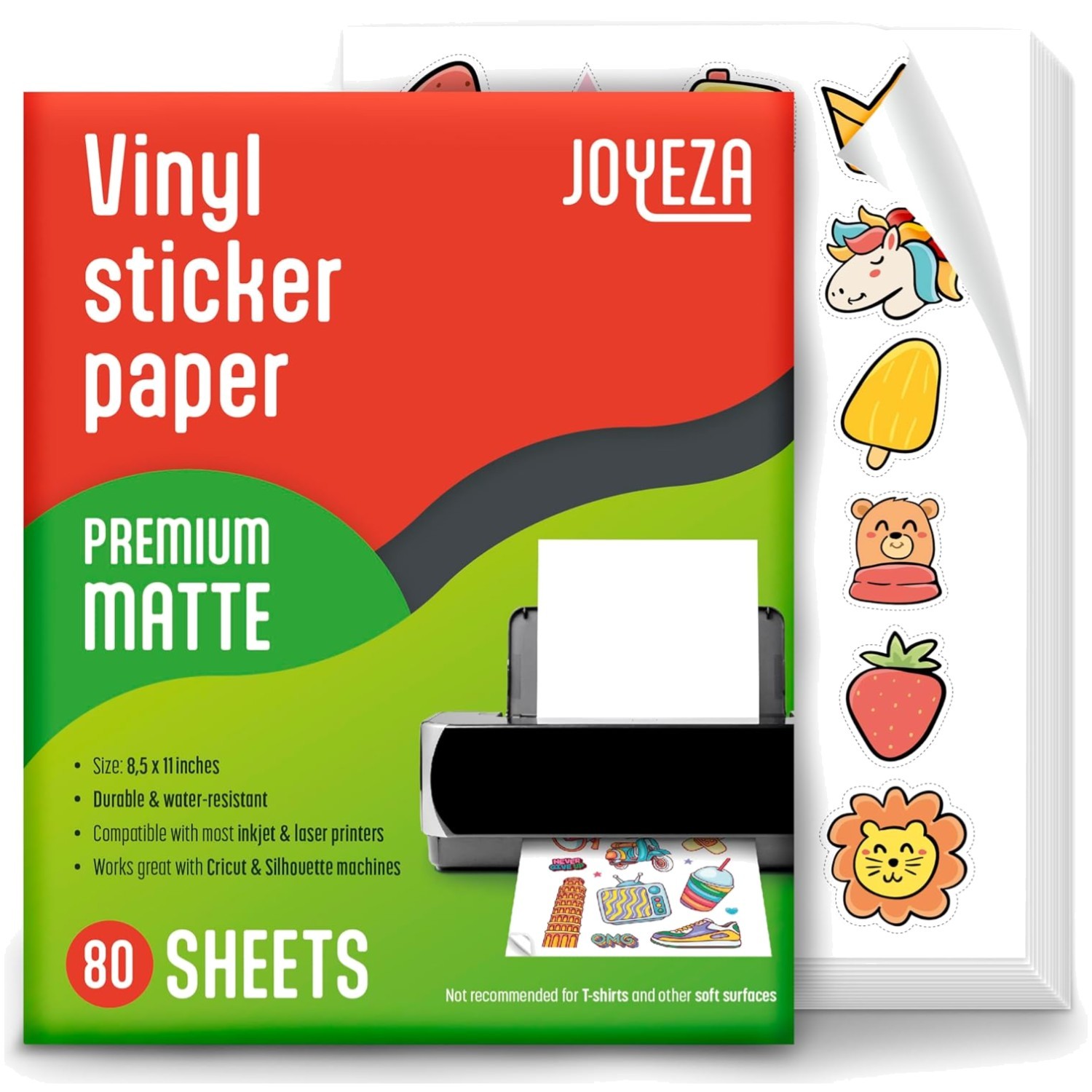 Matte White Waterproof Vinyl Sticker Paper – 80 Sheets